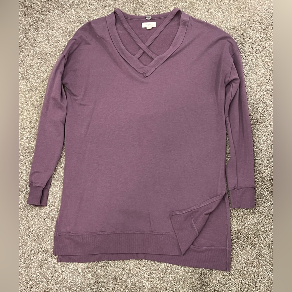 Sweater with Criss Cross Neckline